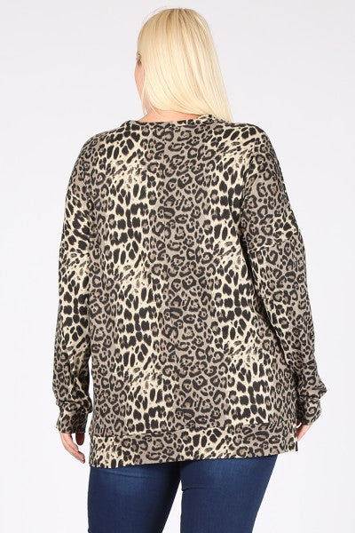 Extra cury leopard top w/pockets 3X4X5X